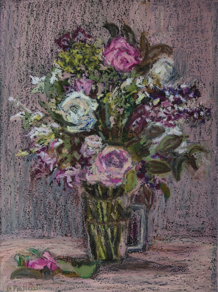 Bouquet rose (Pastel gras)