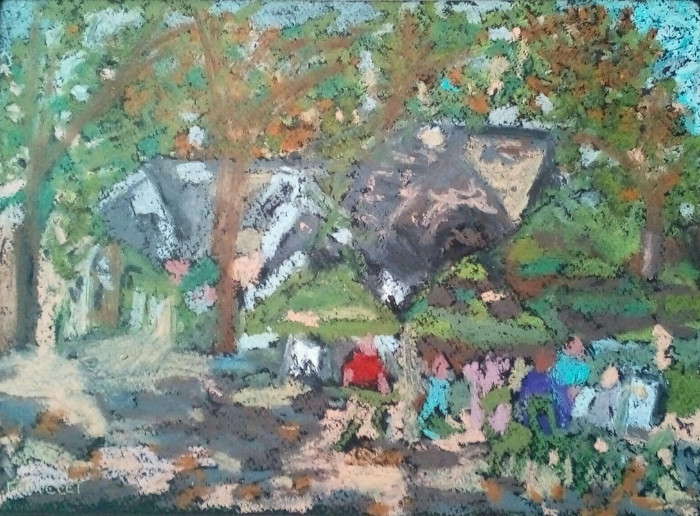 Au jardin (Pastel gras)